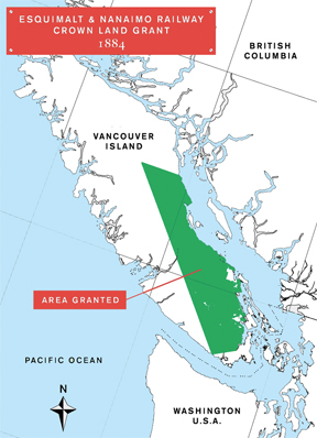 map Vancouver Island E & N land grab