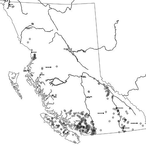 Map of "Power General" Water Licenses, British Columbia 2006